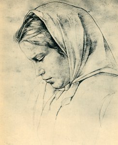 La hermana del artista Agathe, 1866, 1943 de Hans Thoma