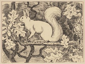 Ilustración del libro de lectura: Eichhorn de Hans Thoma