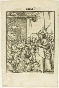 Cristo predicando, de Leben Jesu Christi, lámina 19 de xilografías de libros del siglo XVI de Hans Wechtlin I