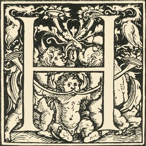 H - Un alfabeto por Hans Weiditz, c. 1520-1521, 1908 de Hans Weiditz