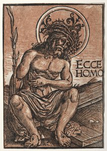El Hombre de Dolores sentado en la cruz, c. 1522 de Hans Weiditz