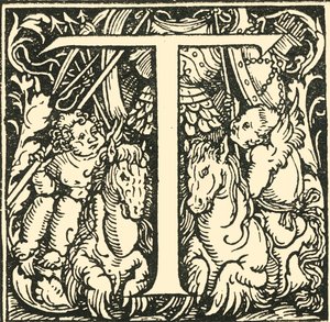 T - Un alfabeto por Hans Weiditz, c1520-1521, 1908 de Hans Weiditz