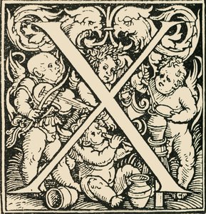 X - Un alfabeto por Hans Weiditz, c. 1520-1521, 1908 de Hans Weiditz