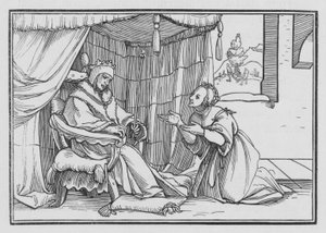 Abisag cuida a David, 1 Reyes I, 3 de Hans after Holbein the Younger