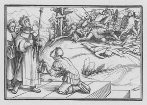 David lamenta por Saúl y Jonatán, 2 Samuel I, 11 de Hans after Holbein the Younger