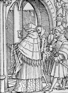 La Muerte y el Canónigo, de La Danza de la Muerte, grabado por Hans Lutzelburger, c.1538 de Hans after Holbein the Younger