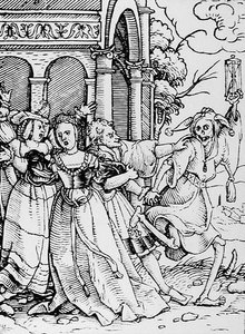 La Muerte y el Cortesano, de La Danza de la Muerte, grabado por Hans Lutzelburger, c.1538