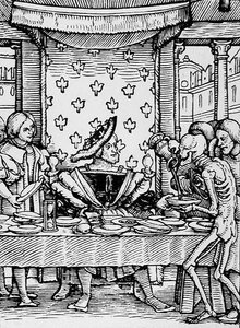 La Muerte y el Rey, de La Danza de la Muerte, grabado por Hans Lutzelburger, c.1538 de Hans after Holbein the Younger