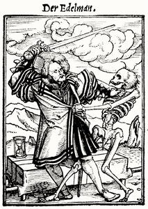 La Muerte y el Noble, de La Danza de la Muerte, grabado por Hans Lutzelburger, c.1538
