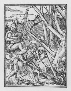 La danza de la muerte: Las consecuencias de la caída de Hans after Holbein the Younger