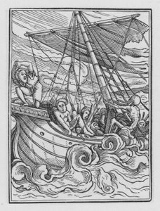 La danza de la muerte: El barco en una tempestad de Hans after Holbein the Younger