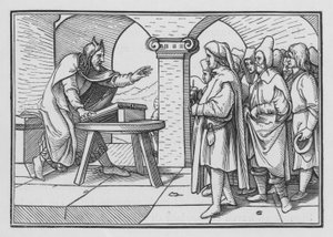 Moisés exhorta a la obediencia por los tratos pasados de Dios, Deuteronomio IV, 1 de Hans after Holbein the Younger