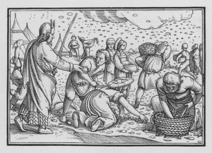 Los israelitas murmuran por falta de pan, Éxodo XVI, 4 de Hans after Holbein the Younger