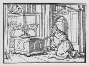 La ofrenda solemne de Salomón en Gabaón, 2 Crónicas I, 6 de Hans after Holbein the Younger