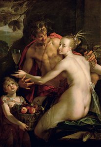 Baco, Ceres y Amor () de Hans von Aachen