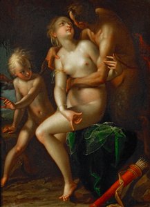 Júpiter, Antíope y Amor ... de Hans von Aachen