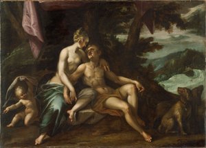 Venus y Adonis de Hans von Aachen