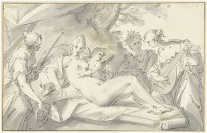 Venus entre las artes y las ciencias de Hans von Aachen