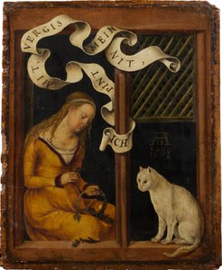 Retrato de un joven; (reverso) Niña haciendo una guirnalda