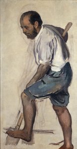 Hombre cavando. Estudio para los frescos de la Estación Zoológica de Nápoles de Hans von Marées