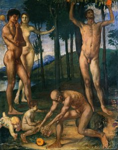 Hombres recogiendo naranjas en una arboleda de Hans von Marées