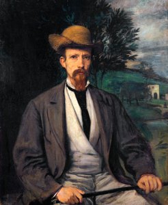 Autorretrato con sombrero amarillo de Hans von Marées