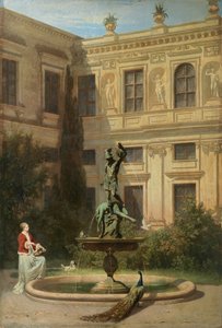 Alemán: Der Grottenhof in der Münchner Residenz Patio con la Gruta en la Residencia Real de Múnich de Hans von Marées