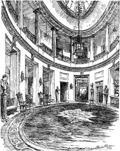 Vestíbulo de entrada del club RAC, Pall Mall, Londres, 1946