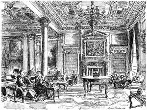 El salón de miembros, club RAC, Pall Mall, Londres, 1946 de Hanslip Fletcher