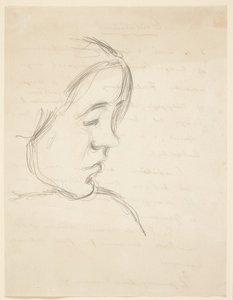 Retrato de Bodil, hermana del artista de Harald Giersing