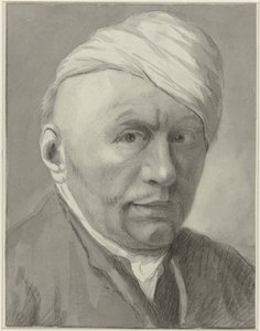 Autorretrato del ilustrador Harmanus van Tuylen, con gorra