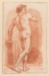 Desnudo masculino de pie, visto desde atrás (3er premio 1766) de Harmanus Vinkeles