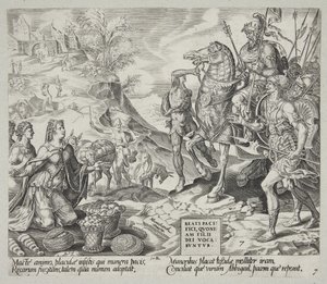 Bienaventurados los pacificadores. Abigail calmando a David de Harmen Jansz. Muller