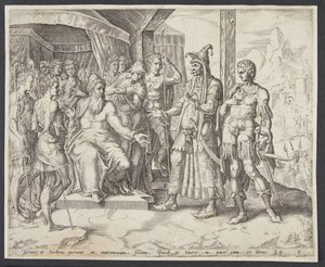 Hamor y Siquem pidiendo la mano de Dina a Jacob de Harmen Jansz. Muller