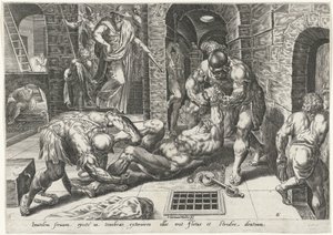 Siervo malvado arrojado a un calabozo oscuro Parábola de los talentos (título de la serie) de Harmen Jansz Muller