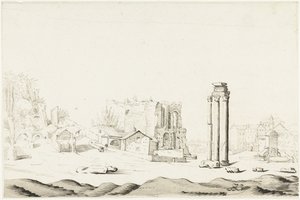 Ruinas del Campo Vaccino en el Foro Romano de Harmen ter Borch