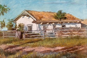 Una casa Doukhobor, cerca de Veregin de Harold Copping