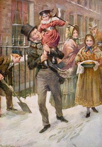 Bob Cratchit y Tiny Tim, ilustración para 