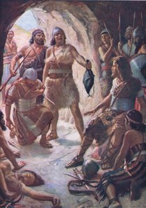 Los tres hombres valientes de David, ilustración de Pictures That Teach The Crown Series, 1920