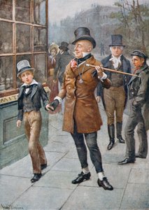 El Sr. Micawber lleva a David a casa, ilustración de 