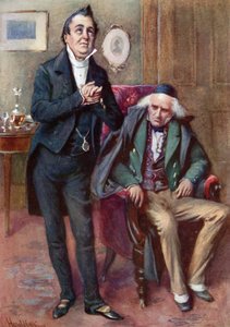 El Sr. Pecksniff y el Viejo Martin Chuzzlewit de Harold Copping
