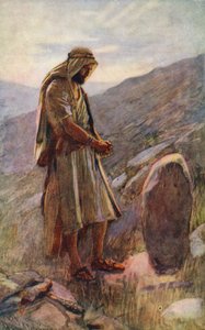 Antiguo Testamento: El voto de Jacob (litografía en color) de Harold Copping