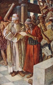 Antiguo Testamento: El hallazgo del Libro (litografía en color)