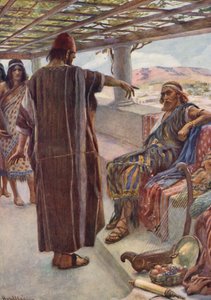 Antiguo Testamento: "Tú eres el hombre" (litografía en color) de Harold Copping