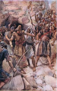 El destino de los reyes cananeos, ilustración de Imágenes que Enseñan La Serie de la Corona, 1920 de Harold Copping