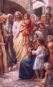 El señor bendiciendo a los niños