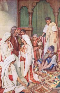 La predicación de Ágabo, ilustración de Harold Copping Pictures: The Crown Series, c.1920s de Harold Copping
