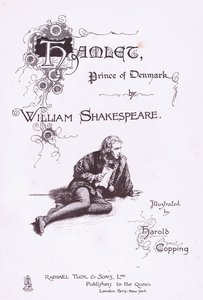 Diseño de la página del título, ilustración de Hamlet