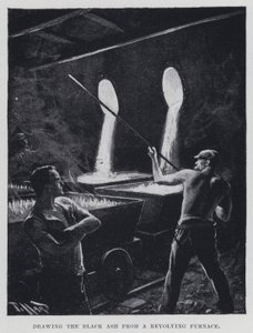Sacando la ceniza negra de un horno giratorio de Harold Hume Piffard