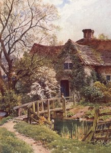 An Ancient Cottage near Ockley (litografía en color)